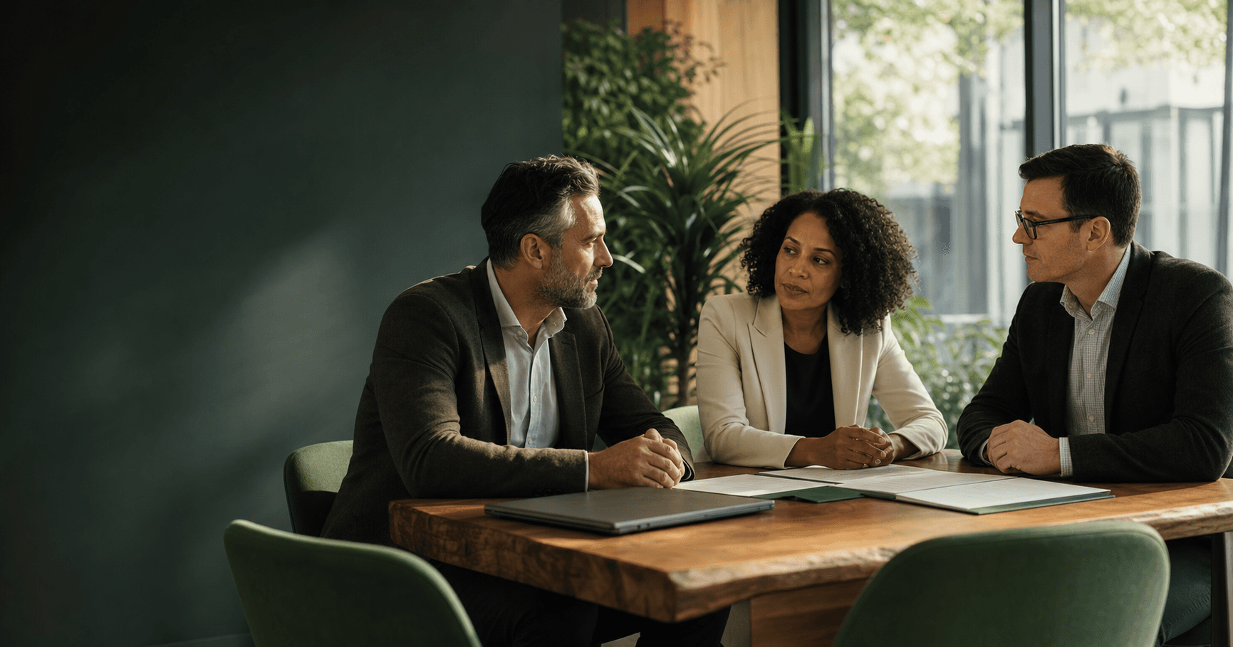 Employer decision-makers in a focused benefits conversation